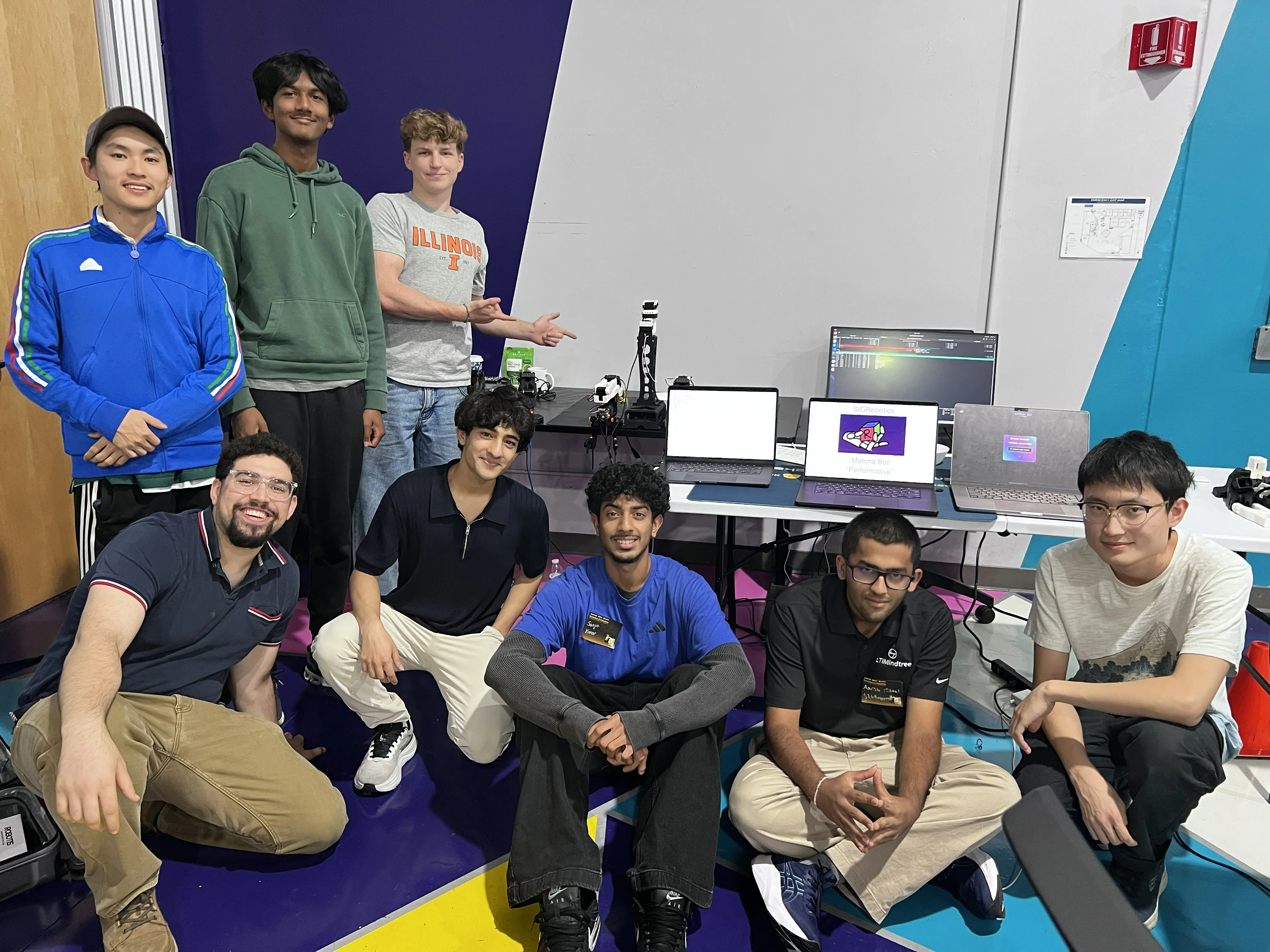 Left to right: Stephen Zhu, Hasan Al Saeedi, Keshav Badrinath, Filip Kujuwa, Himank Handa, Sanjit Kumar, Aarsh Mittal, Leo Lin